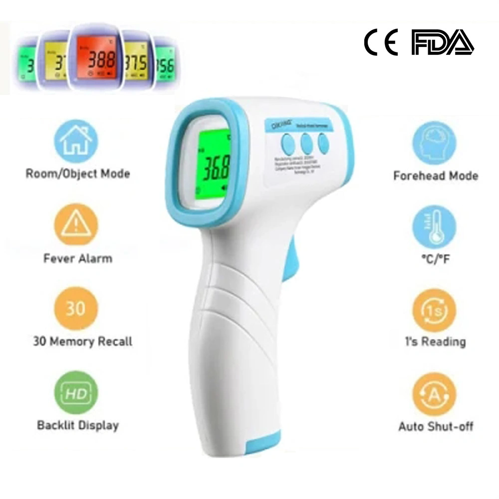 Wholesale Electronic Clinical Industrial LCD Thermometer Handheld Portable Fever Digital Infrared Forehead Thermometer Factory Forehead Fever Thermometer CE FDA