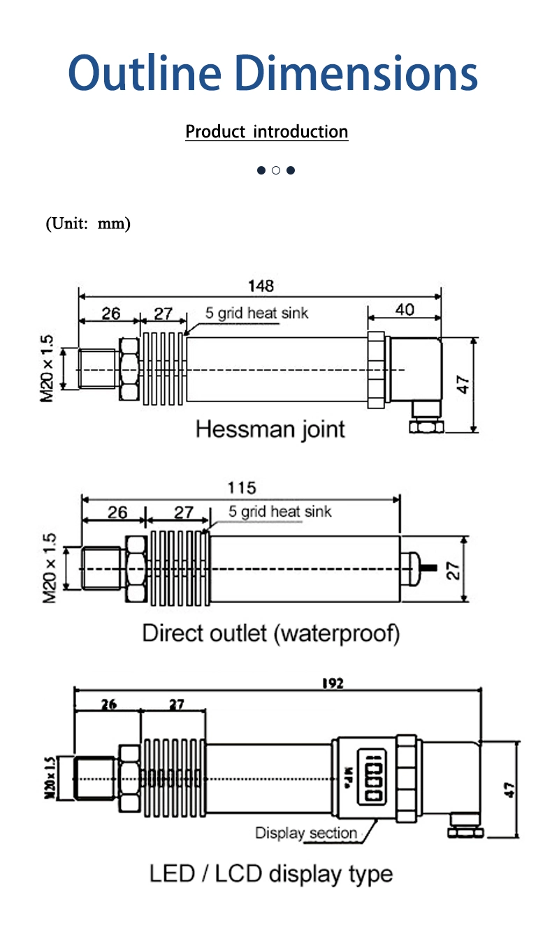 0-10V High Temperature Resistant Pressure Transmitter for Hot Diesel